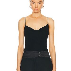 Givenchy draped chain embellished strap tank top in black